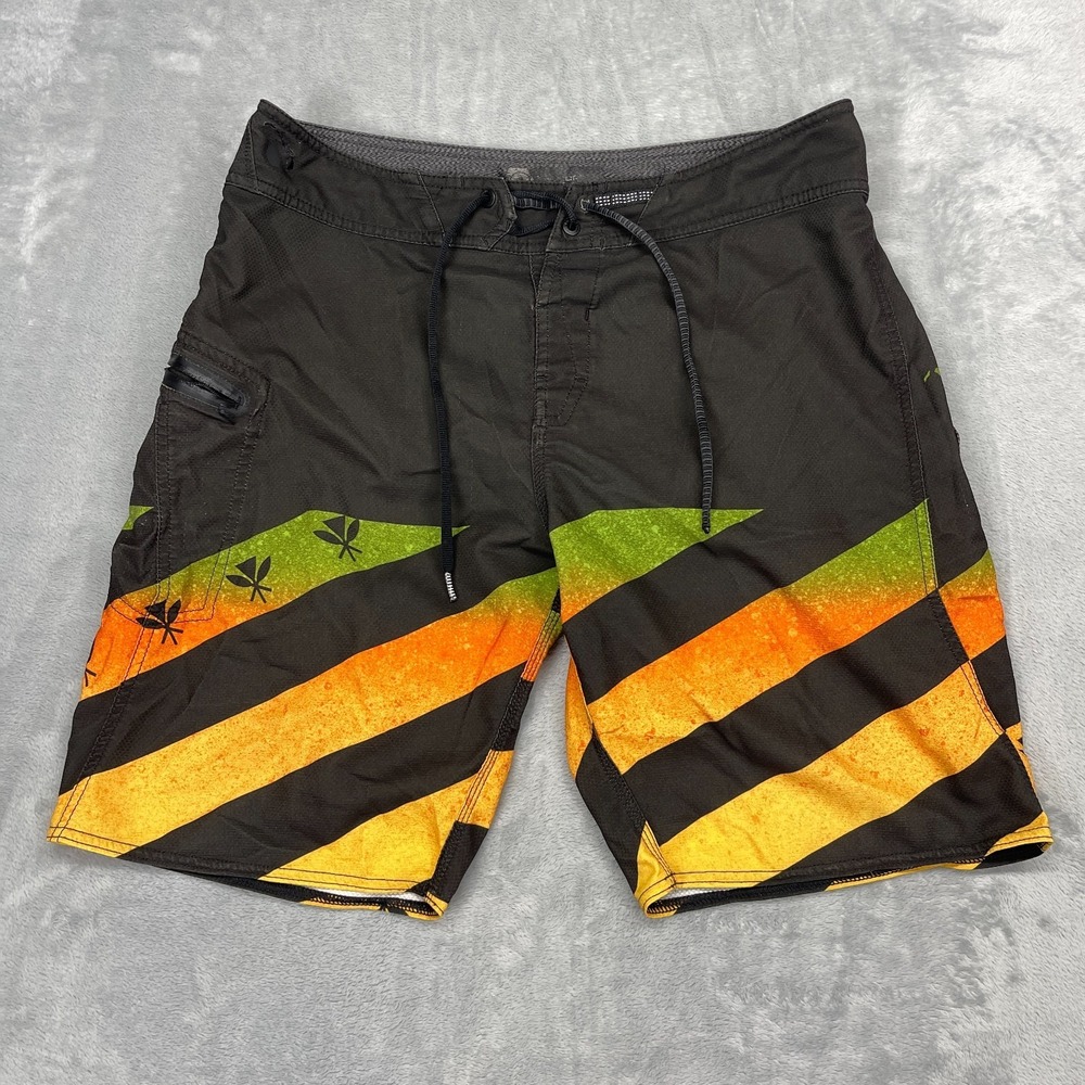 Volcom Shorts Mens 34 Black Mod-Tech Stone Shield Board Surf Surfing Swimwear
